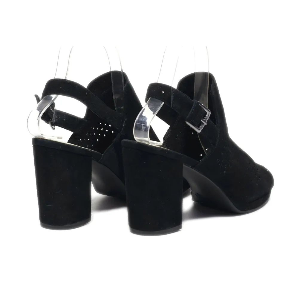 5Th Avenue High-Heel Sandals Suede Black Colour For Women