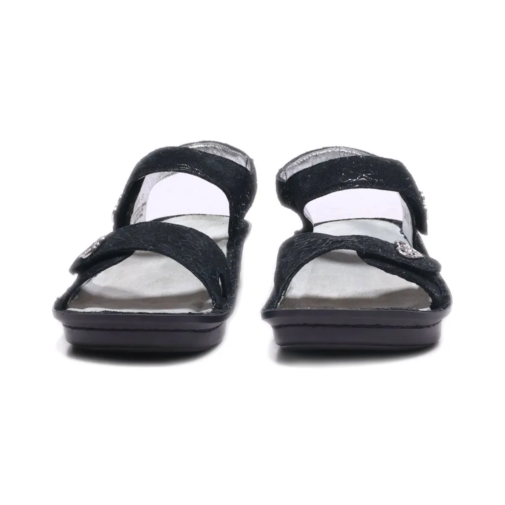 Alegria Flat Sandals Fabric Black Colour For Women