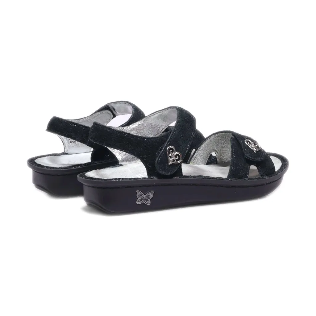 Alegria Flat Sandals Fabric Black Colour For Women