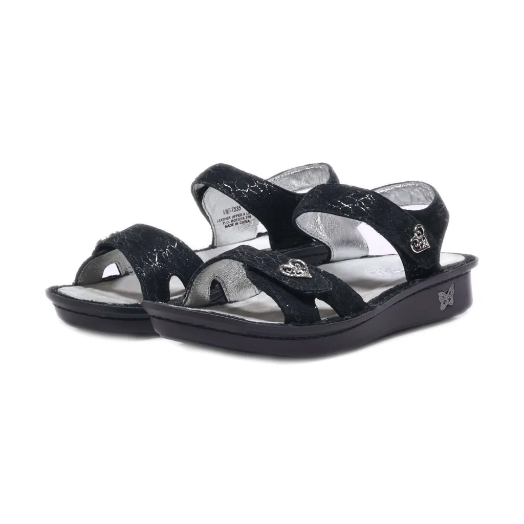 Alegria Flat Sandals Fabric Black Colour For Women