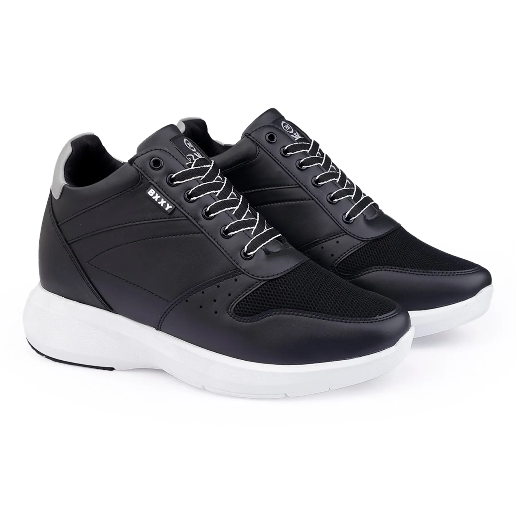 Bxxy Men's 3.5 Inch Hidden Height Increasing/ Elevator  Casual Lace up And Ankle Shoes With Pu Material