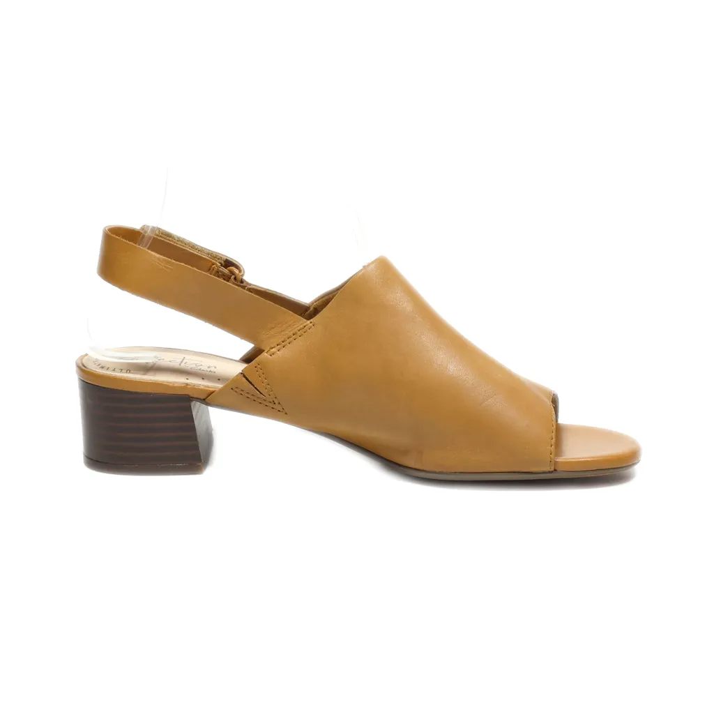 Clarks Mid-Heel Sandals Leather Brown Colour For Women