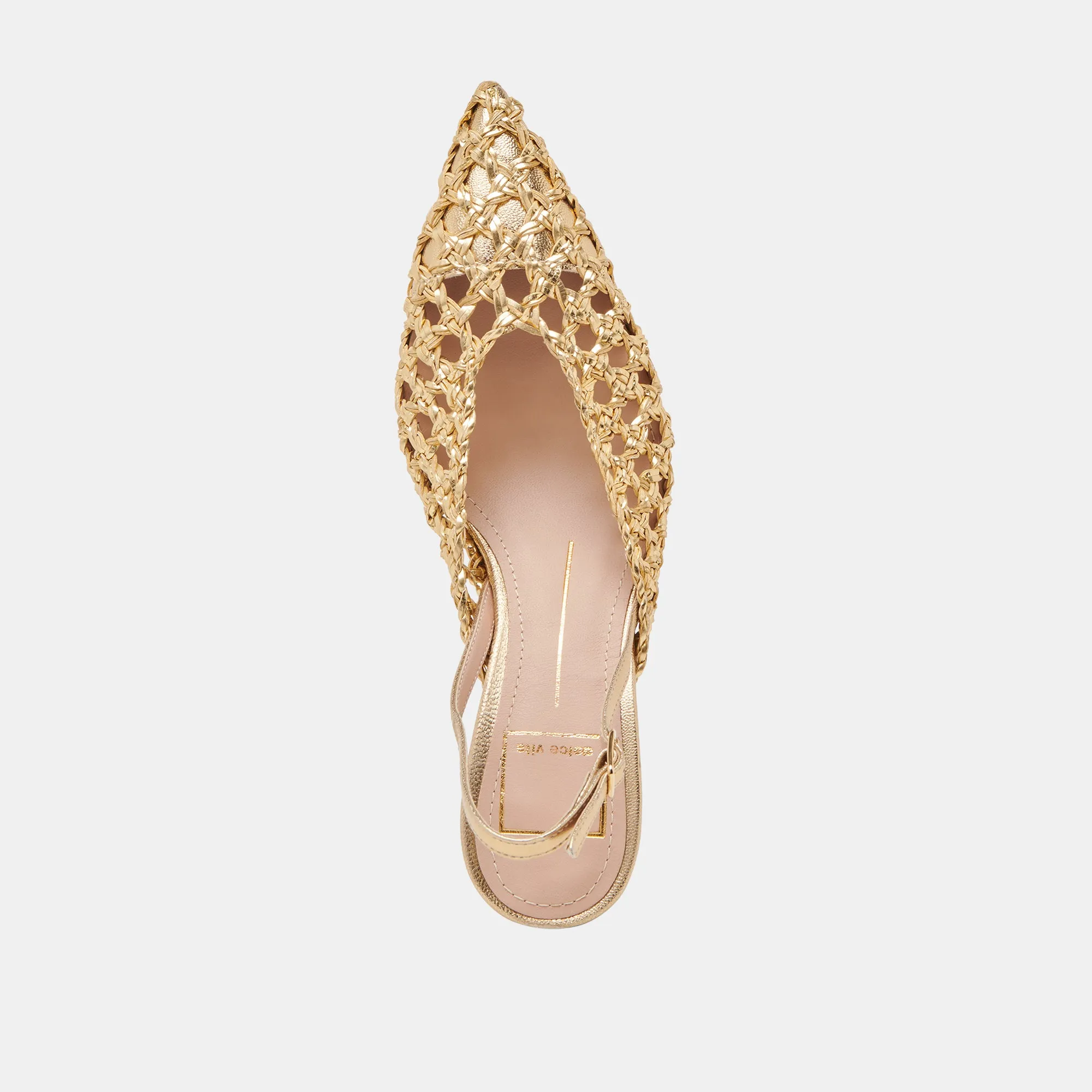 GLORIA HEELS GOLD WOVEN