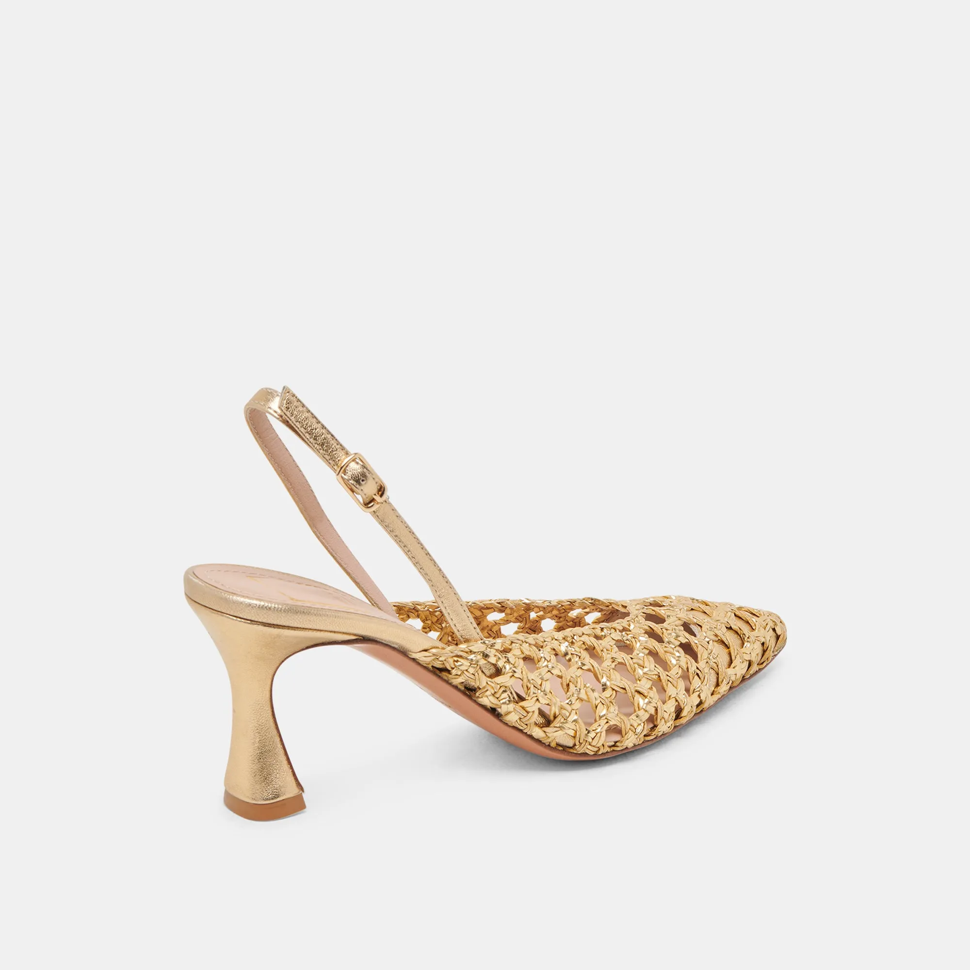 GLORIA HEELS GOLD WOVEN