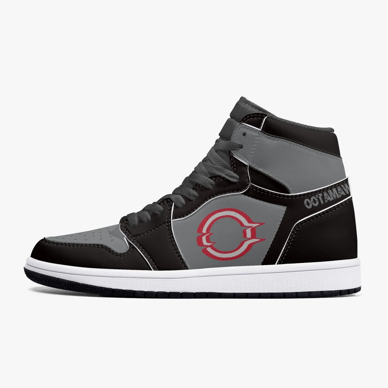 High-Top Leather Sneakers Black & Gray