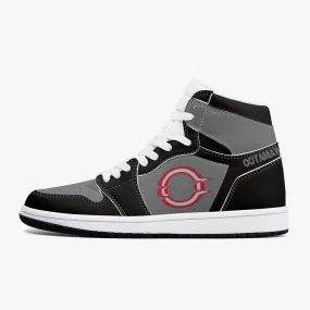 High-Top Leather Sneakers Black & Gray