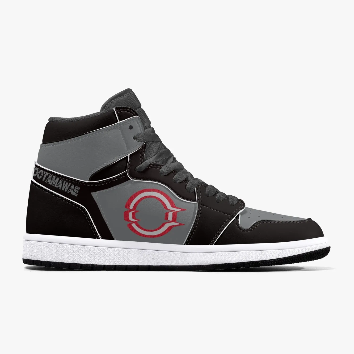 High-Top Leather Sneakers Black & Gray