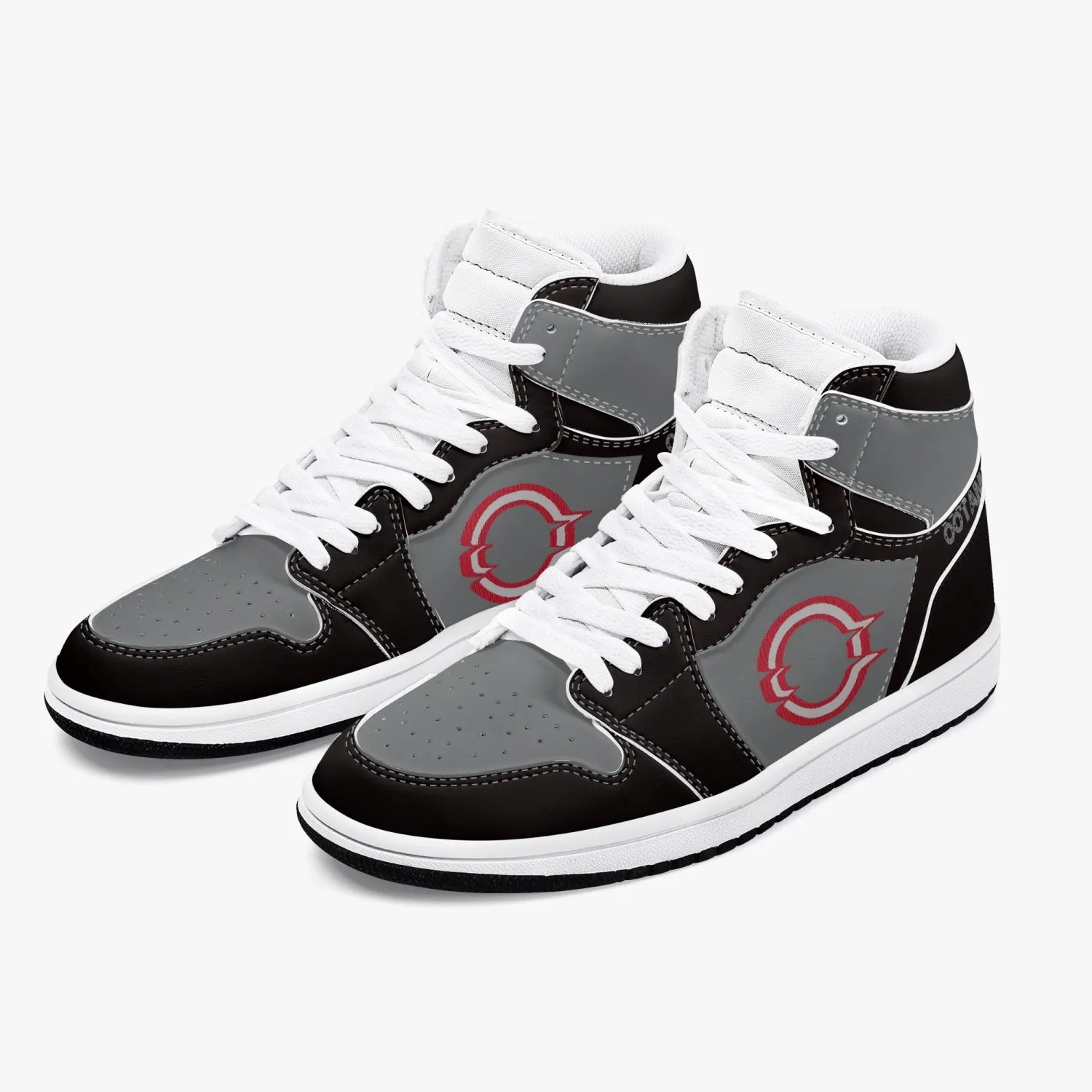 High-Top Leather Sneakers Black & Gray