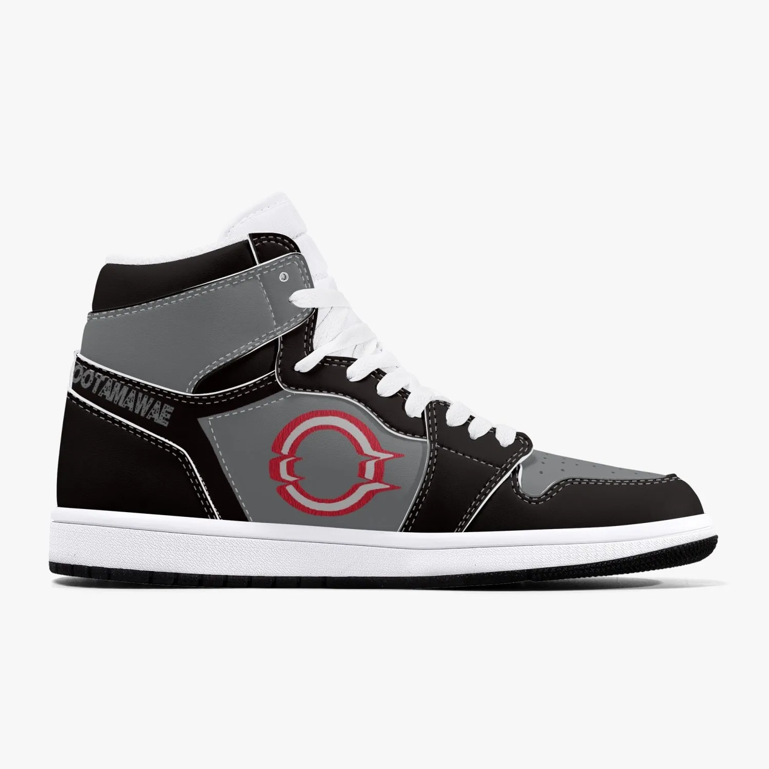 High-Top Leather Sneakers Black & Gray