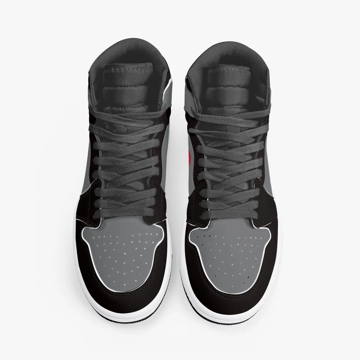 High-Top Leather Sneakers Black & Gray