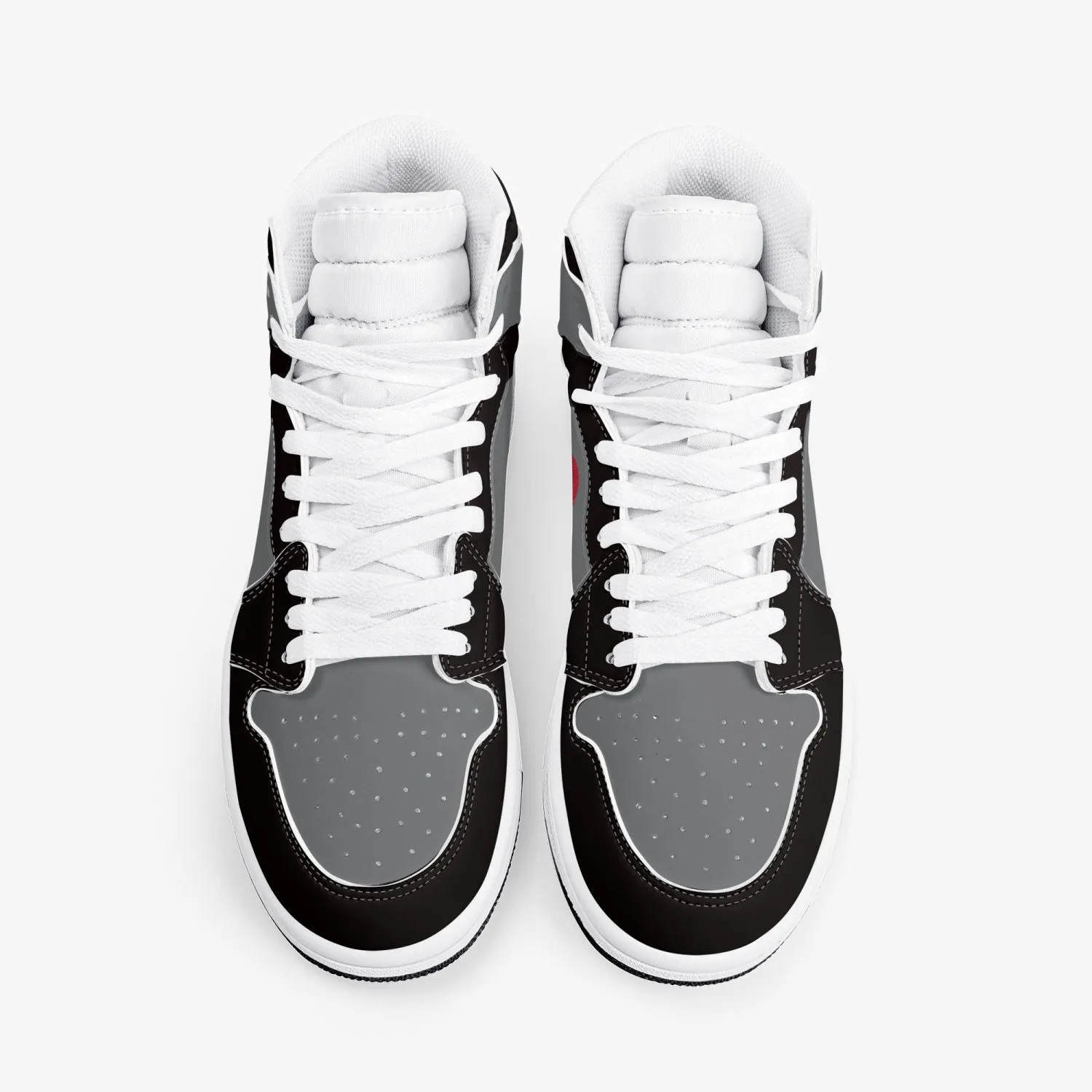 High-Top Leather Sneakers Black & Gray