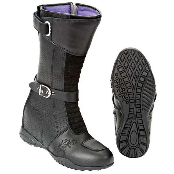 Joe Rocket 'Heartbreaker' Women's Black Leather Motorcycle Boots