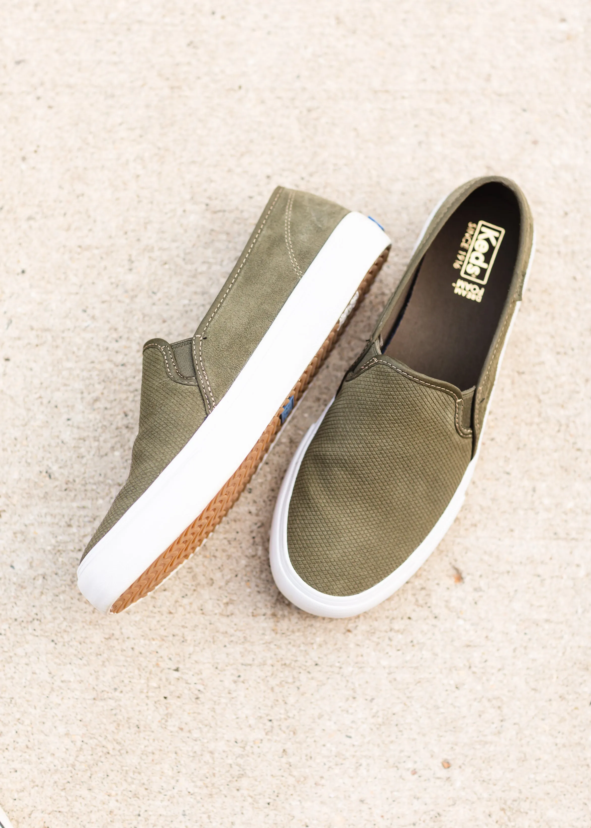 Keds Olive Suede Deck Shoes