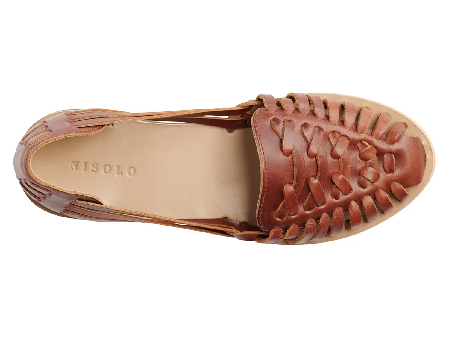 Leather sandals Nisolo Huarache, golden brown