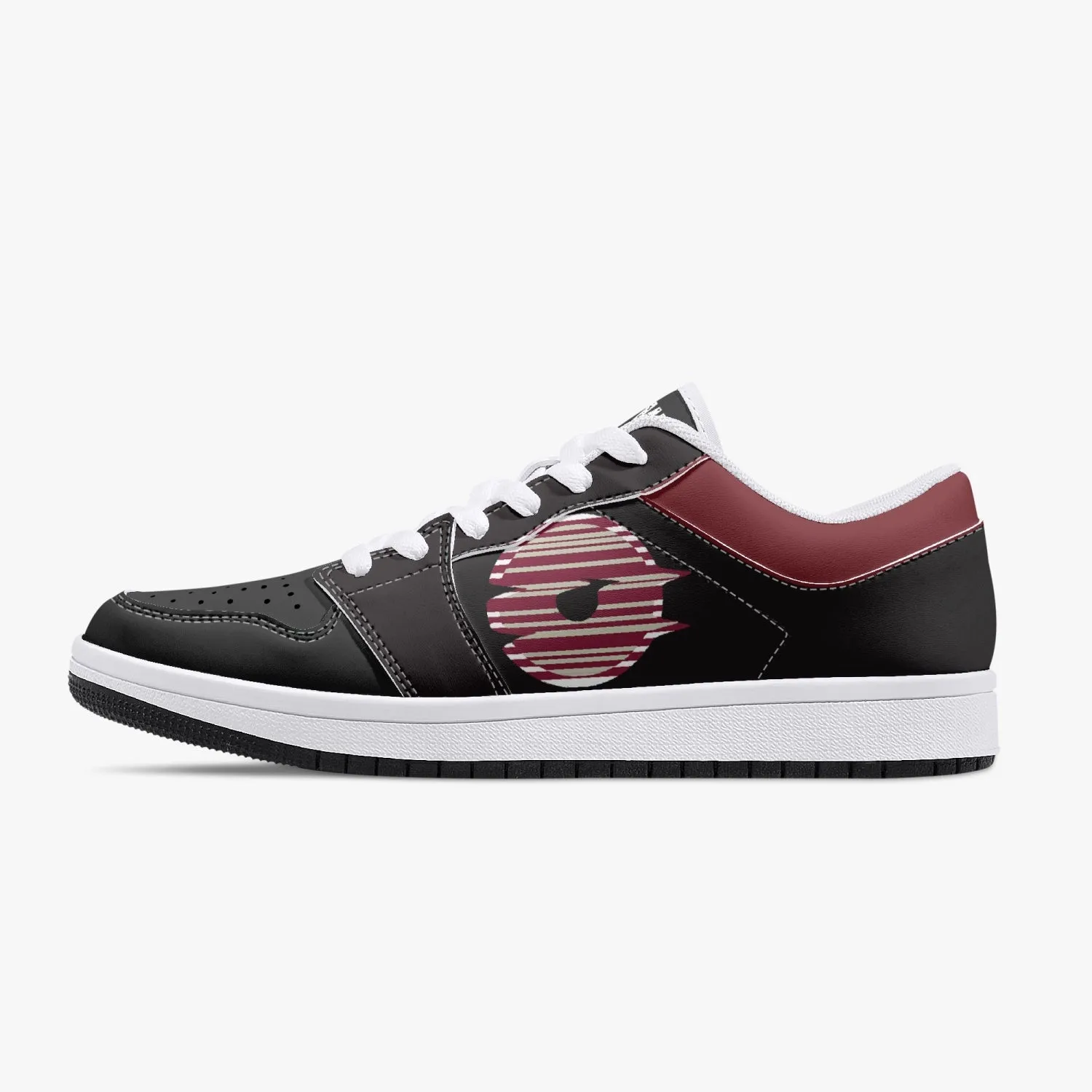 Low-Top Leather Sneakers -Black/Tinto