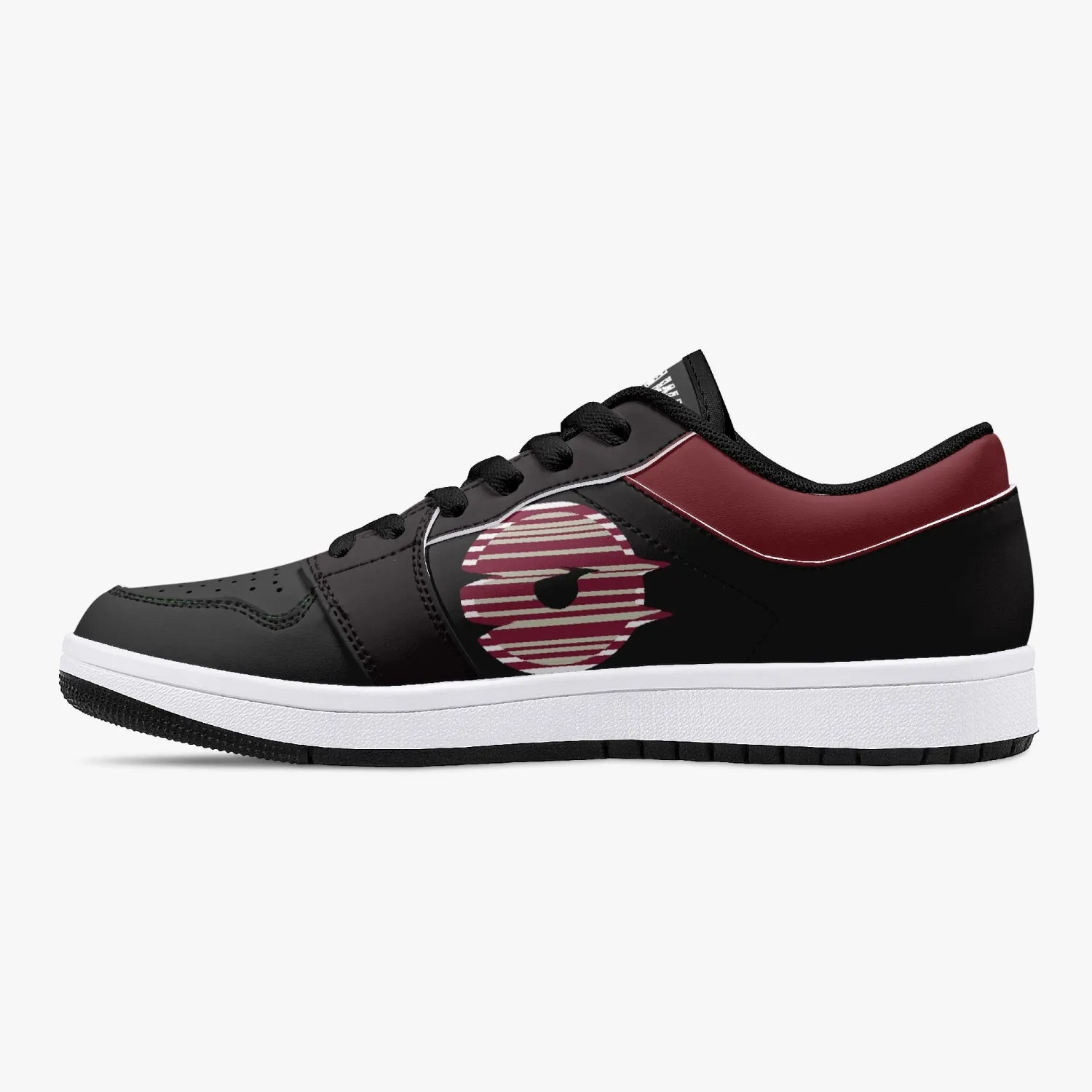 Low-Top Leather Sneakers -Black/Tinto