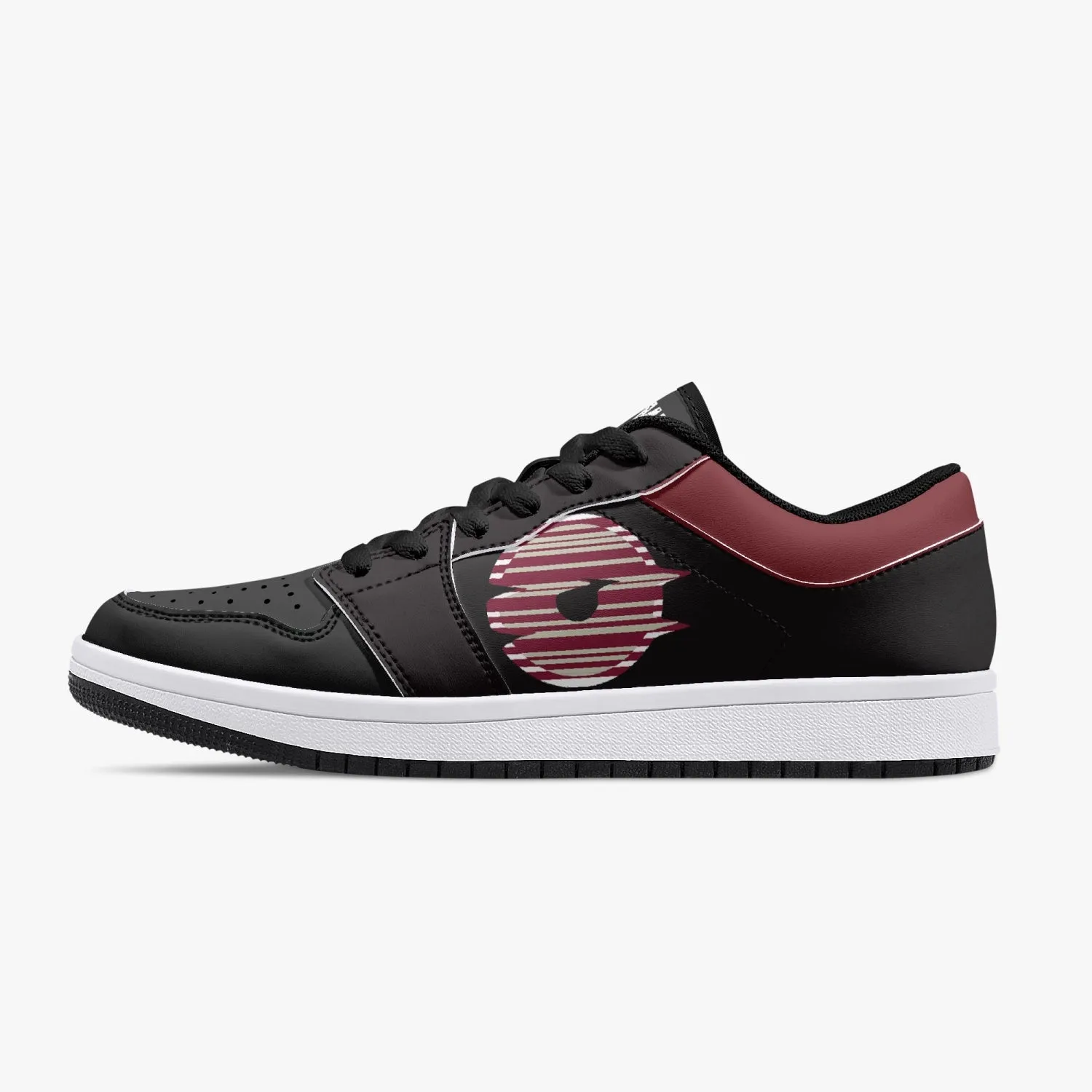 Low-Top Leather Sneakers -Black/Tinto