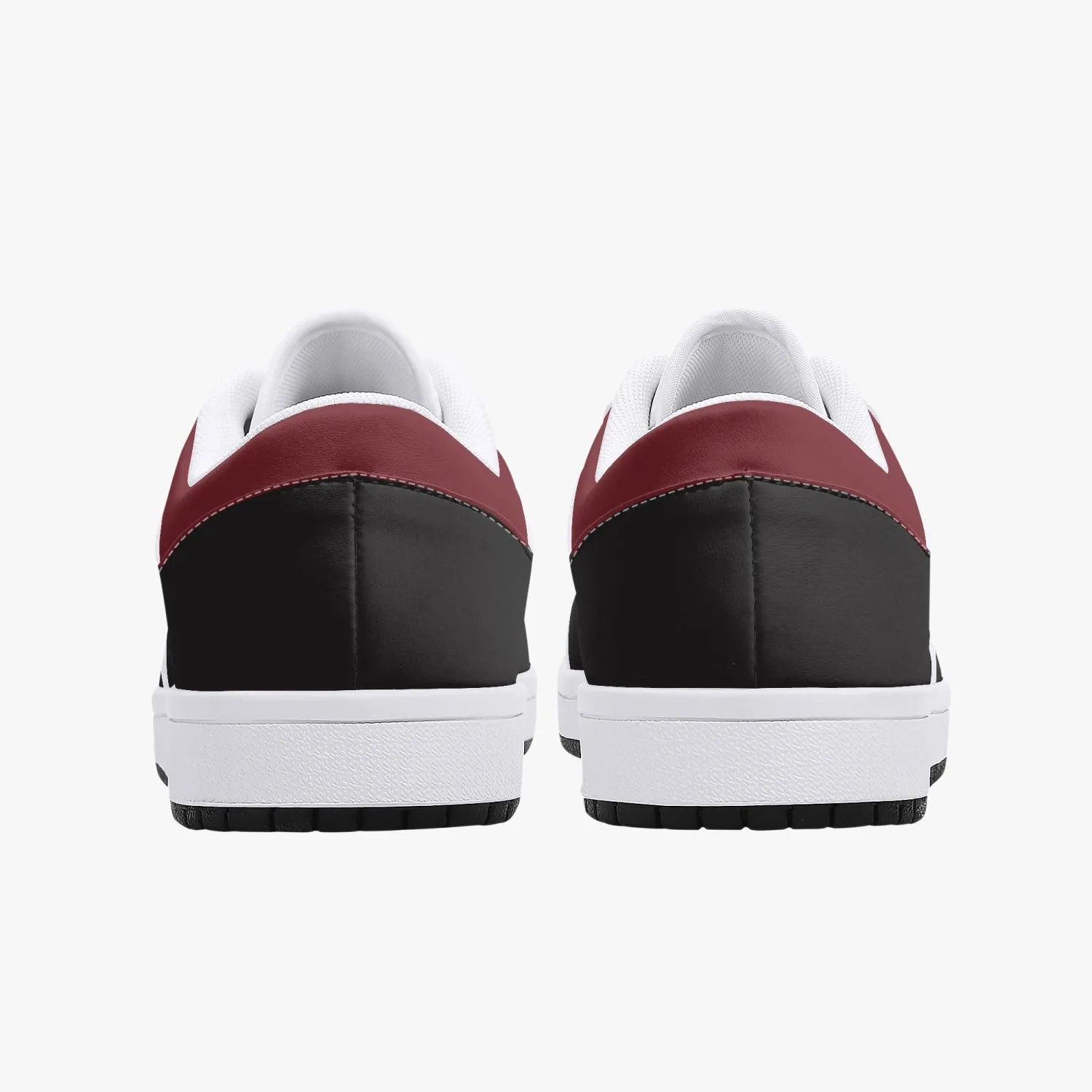 Low-Top Leather Sneakers -Black/Tinto