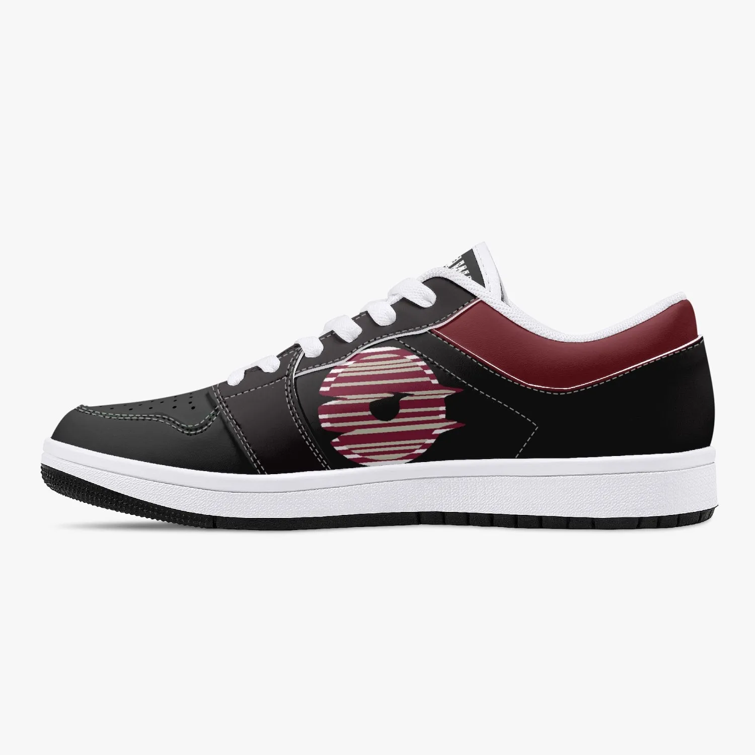 Low-Top Leather Sneakers -Black/Tinto