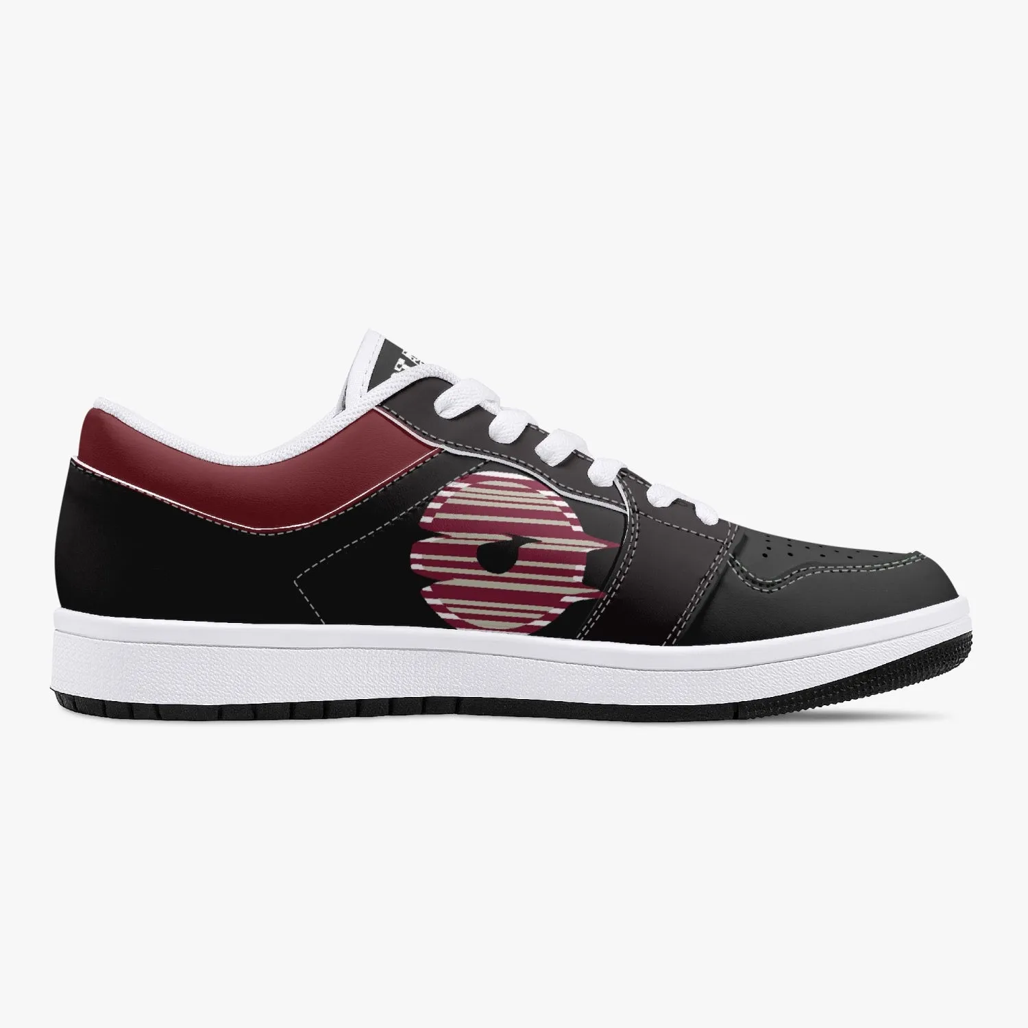 Low-Top Leather Sneakers -Black/Tinto