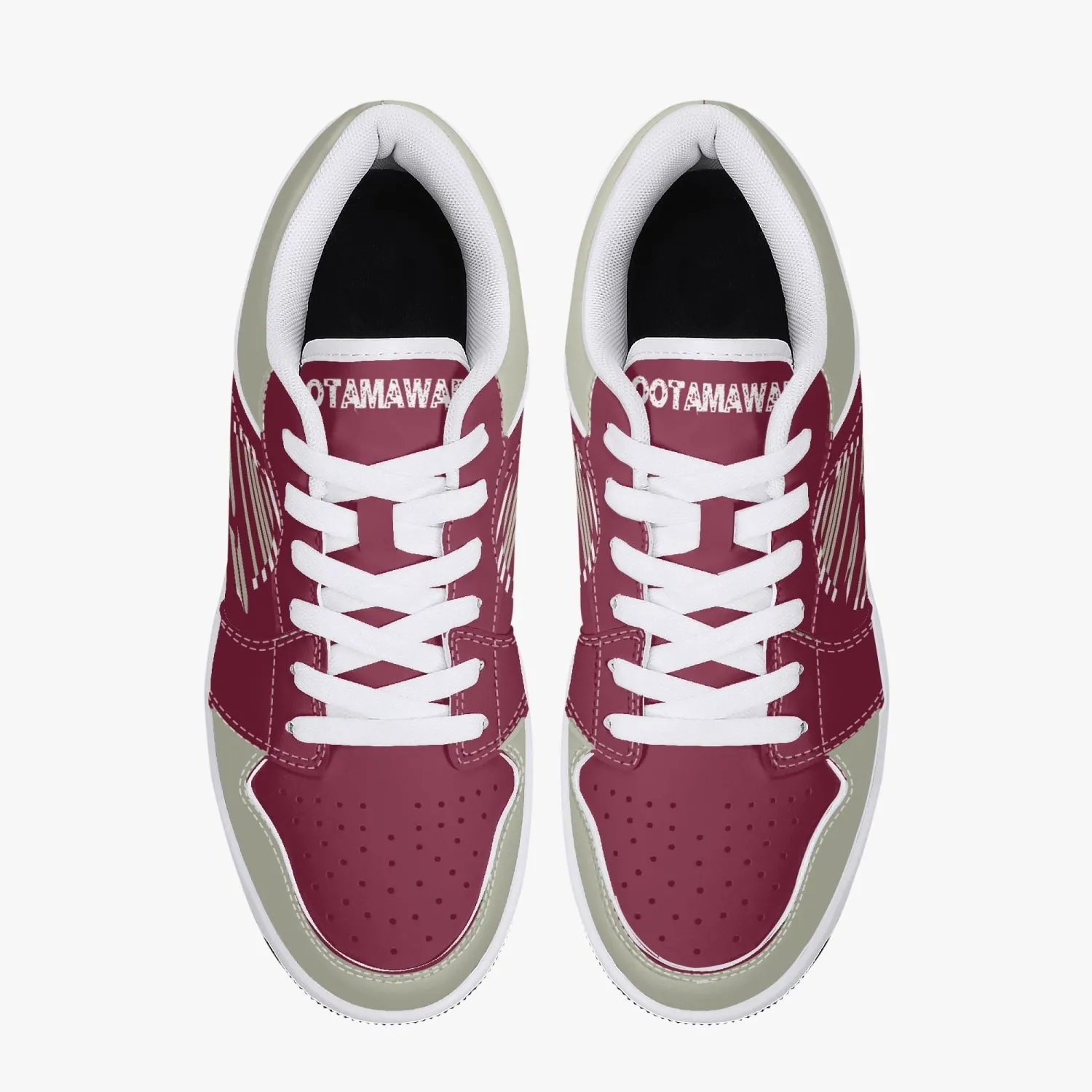 Low-Top Leather Sneakers - Tinto