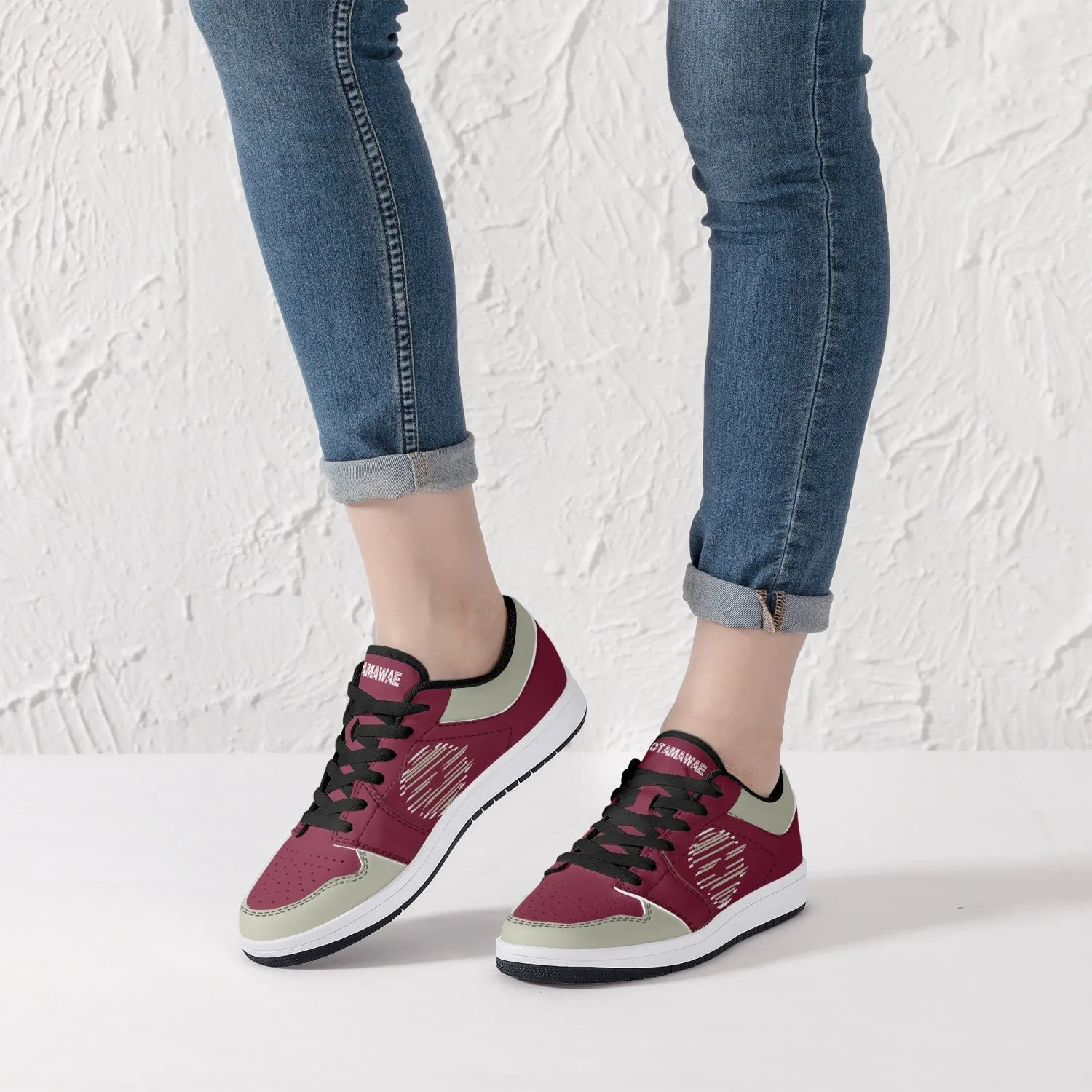 Low-Top Leather Sneakers - Tinto