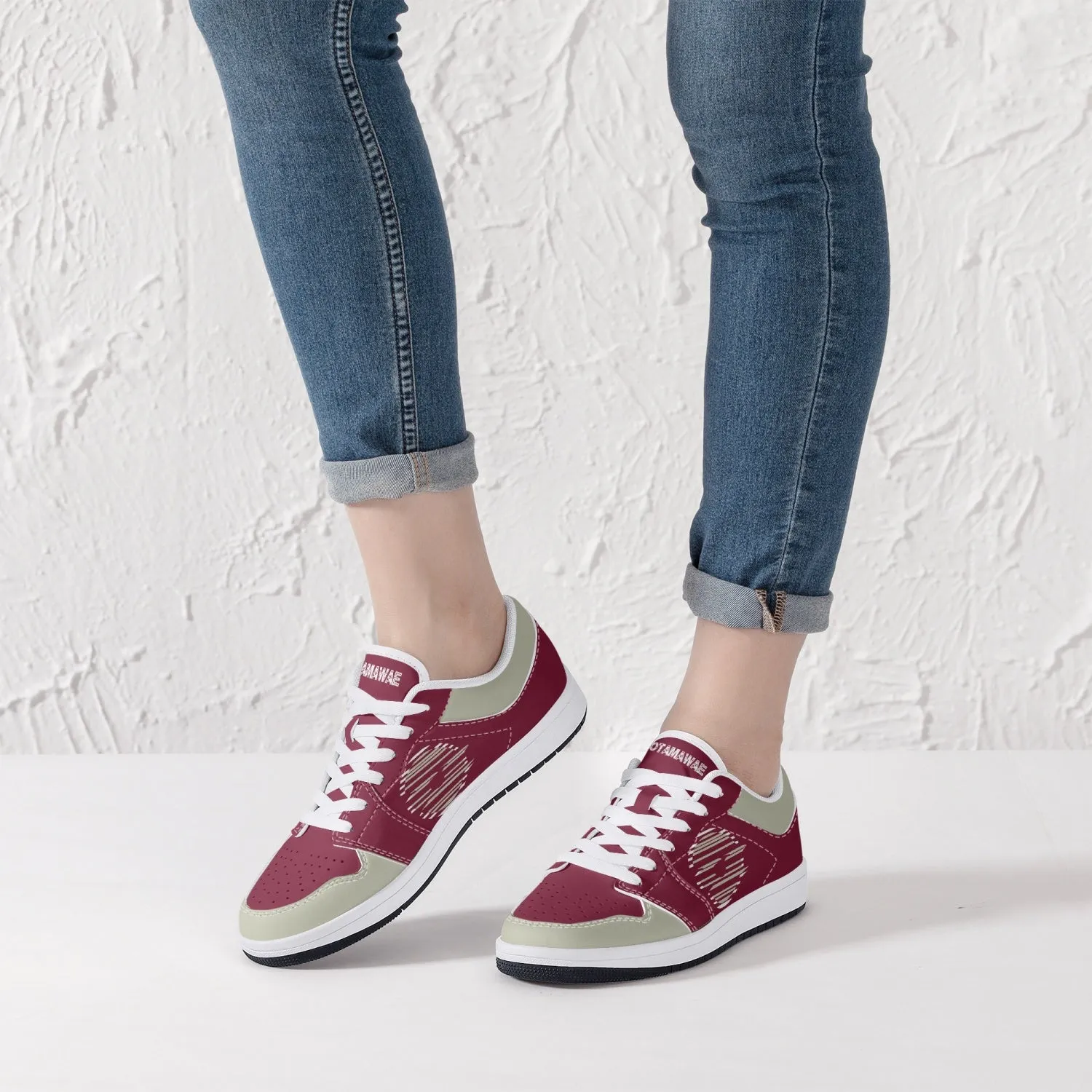 Low-Top Leather Sneakers - Tinto