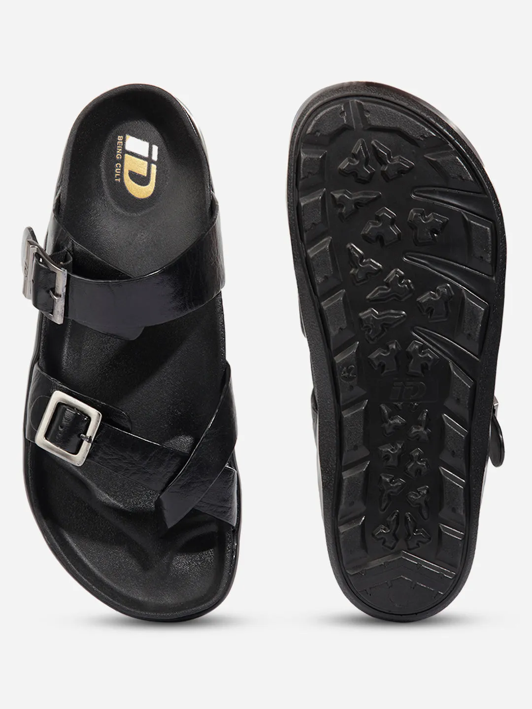 Men Black Sandal / Slipper (ID4223)