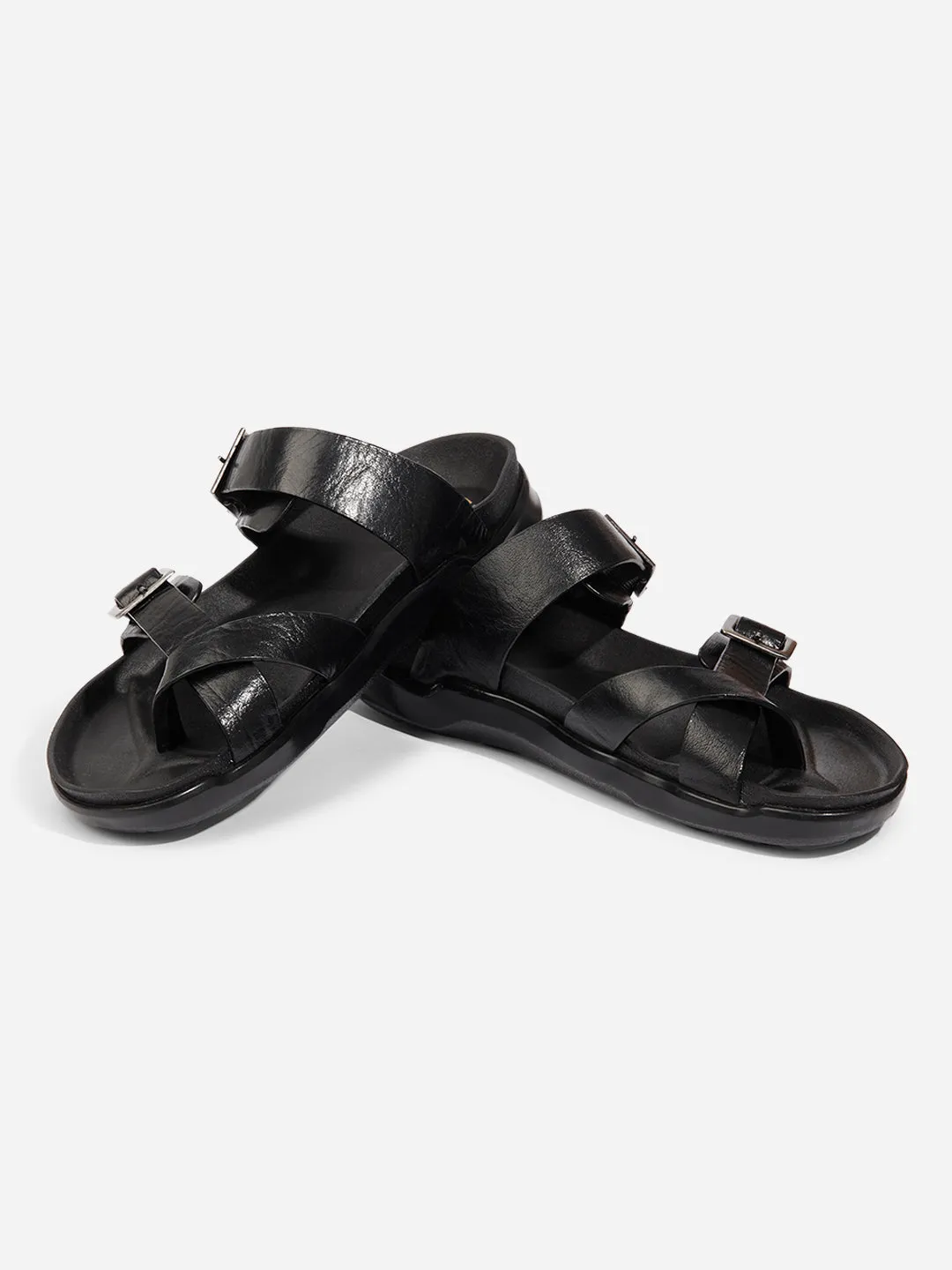 Men Black Sandal / Slipper (ID4223)