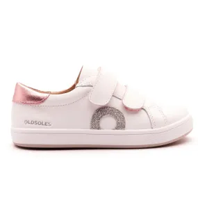 Old Soles Girl's 1018 Oldsoles Kix Casual Shoes - Snow / Pink Frost / Glam Argent / White Silver Sole