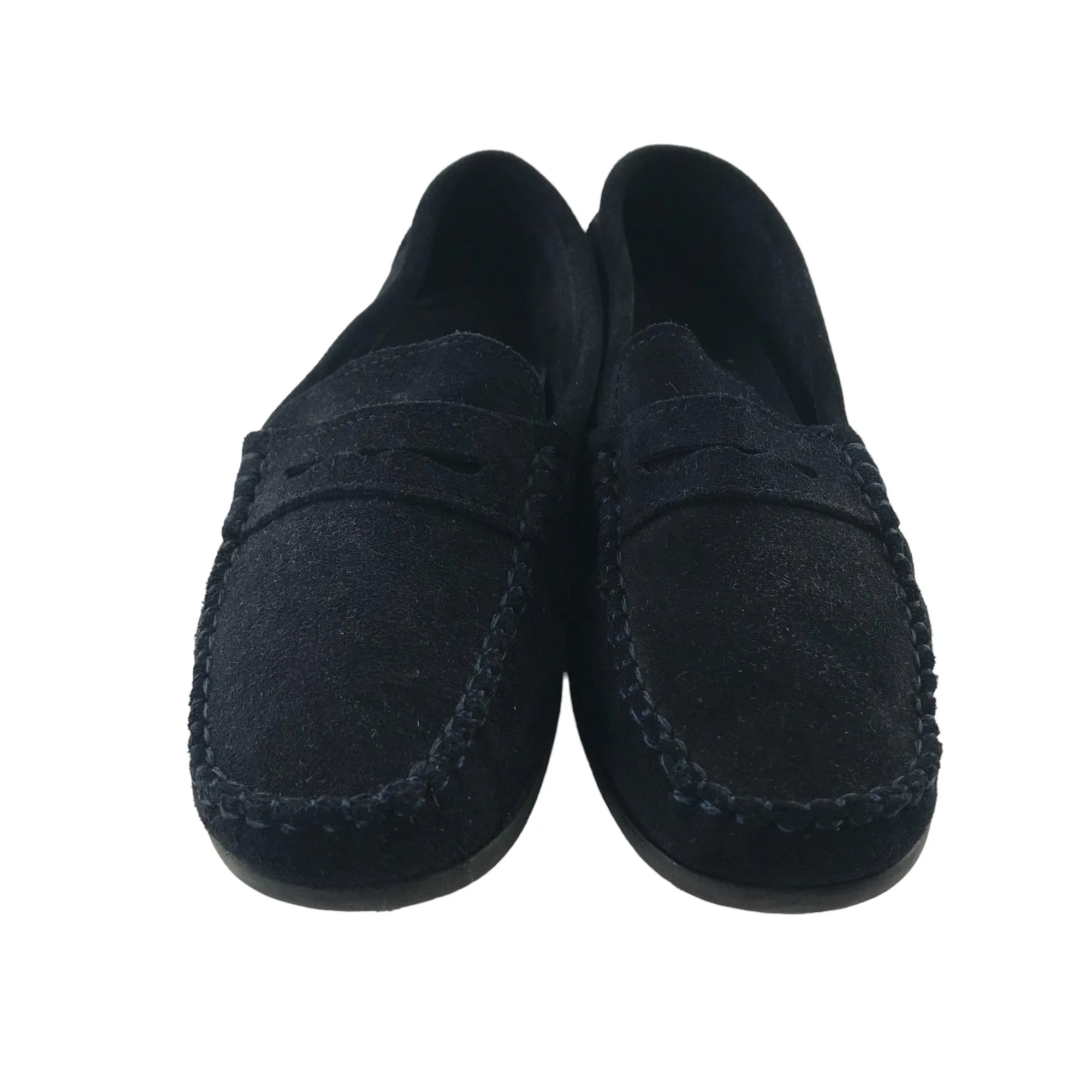 Papouelli London moccasins shoe size 3 navy blue suede plain