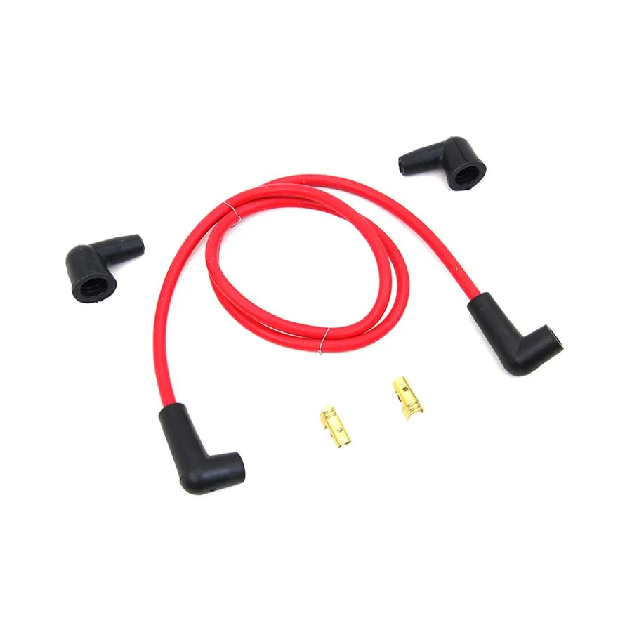 Red 7mm Universal Spark Plug Wire Kit - Black Ends