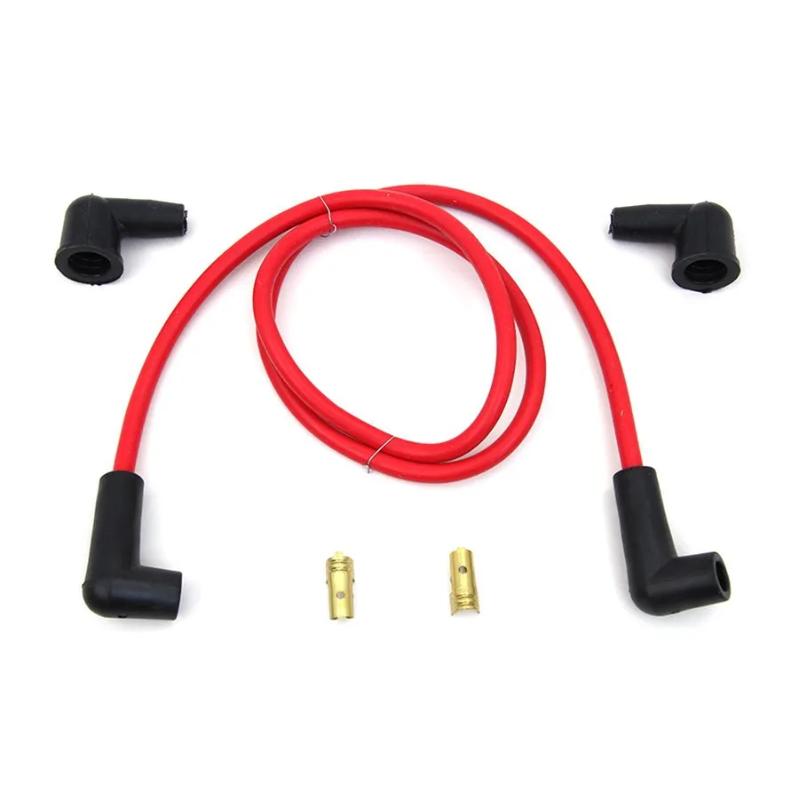 Red 7mm Universal Spark Plug Wire Kit - Black Ends