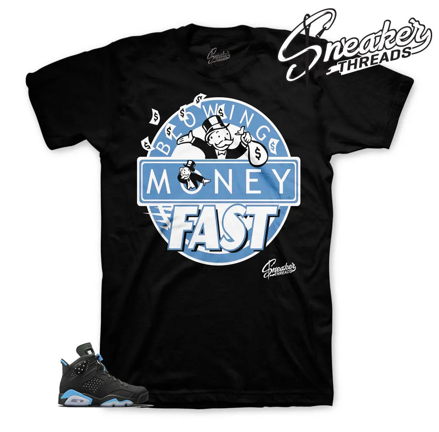 Retro 6 University Blue Blowing Money Fast Shirt