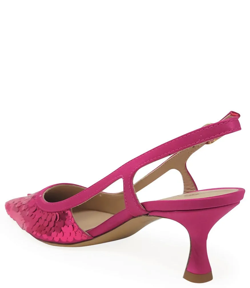 Roberto Festa Fuchsia Sequence Snip Slingback Heel