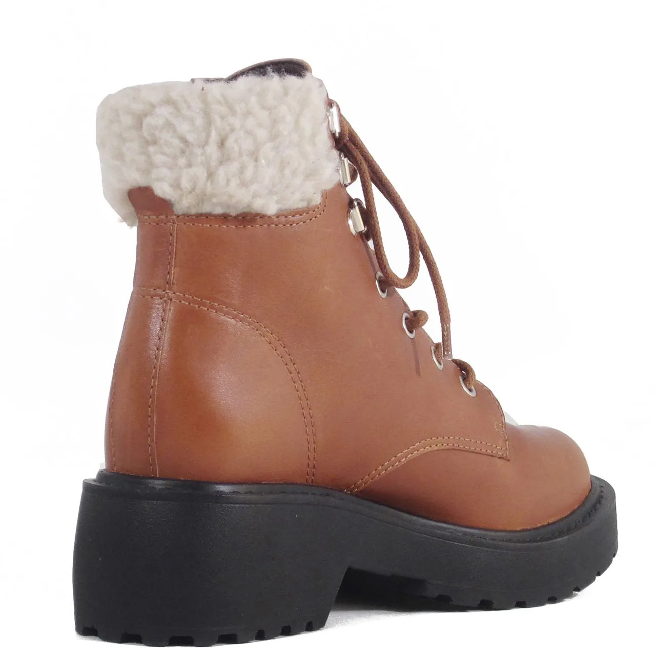 Seal Combat Boots with Shearling