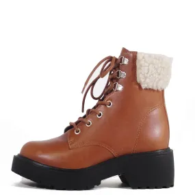 Seal Combat Boots with Shearling