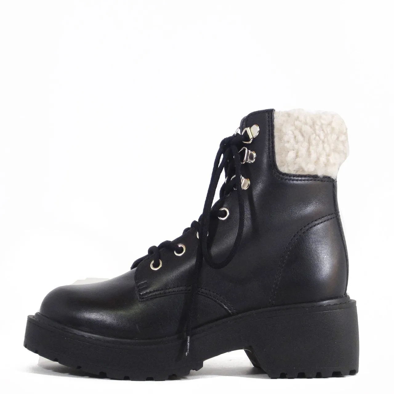 Seal Combat Boots with Shearling