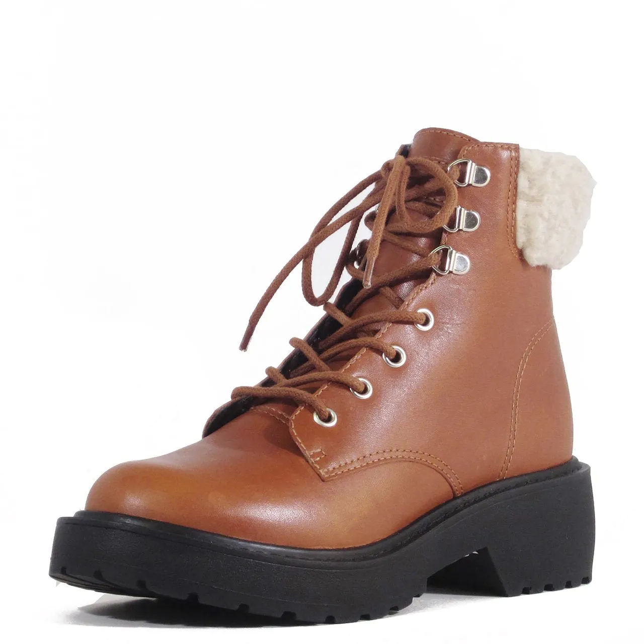 Seal Combat Boots with Shearling