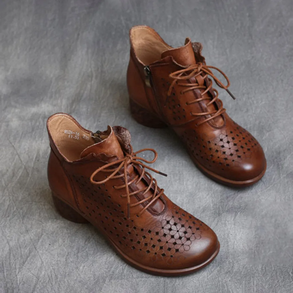 Spring Retro Comfortable Lace-up Chunky Shoes