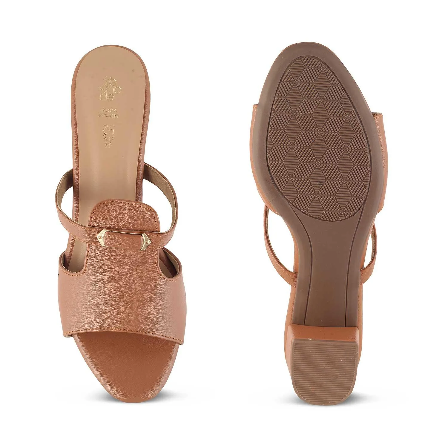 The Miso Tan Women's Dress Block Heel Sandals Tresmode