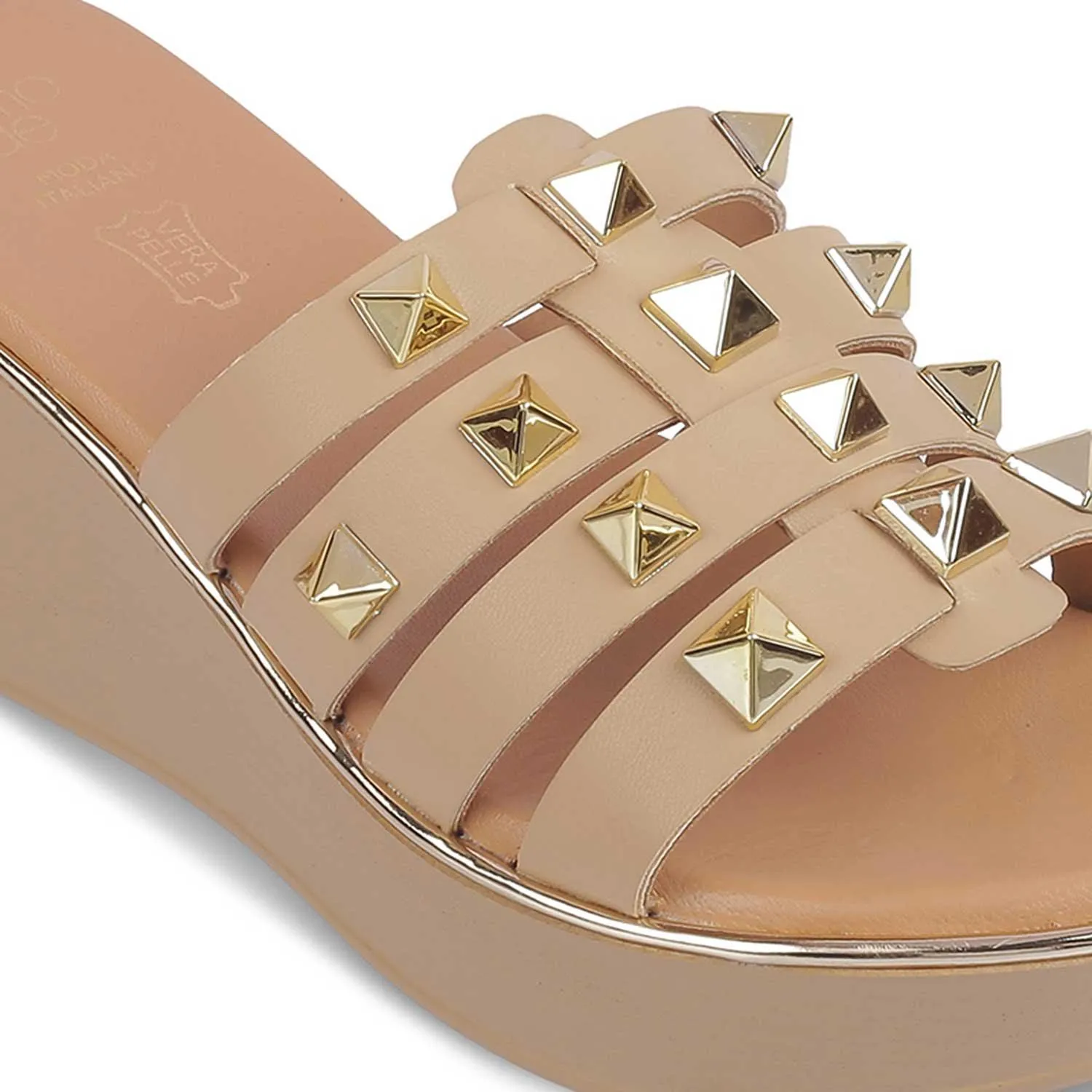 The Tango Beige Women's Dress Wedge Sandals Tresmode