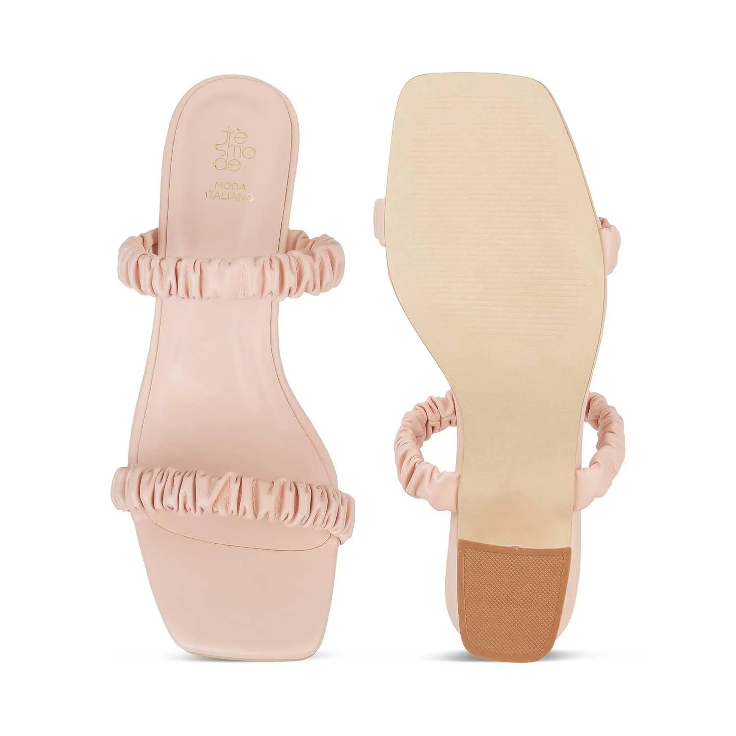 The Vama Pink Women's Casual Block Heel Sandals Tresmode