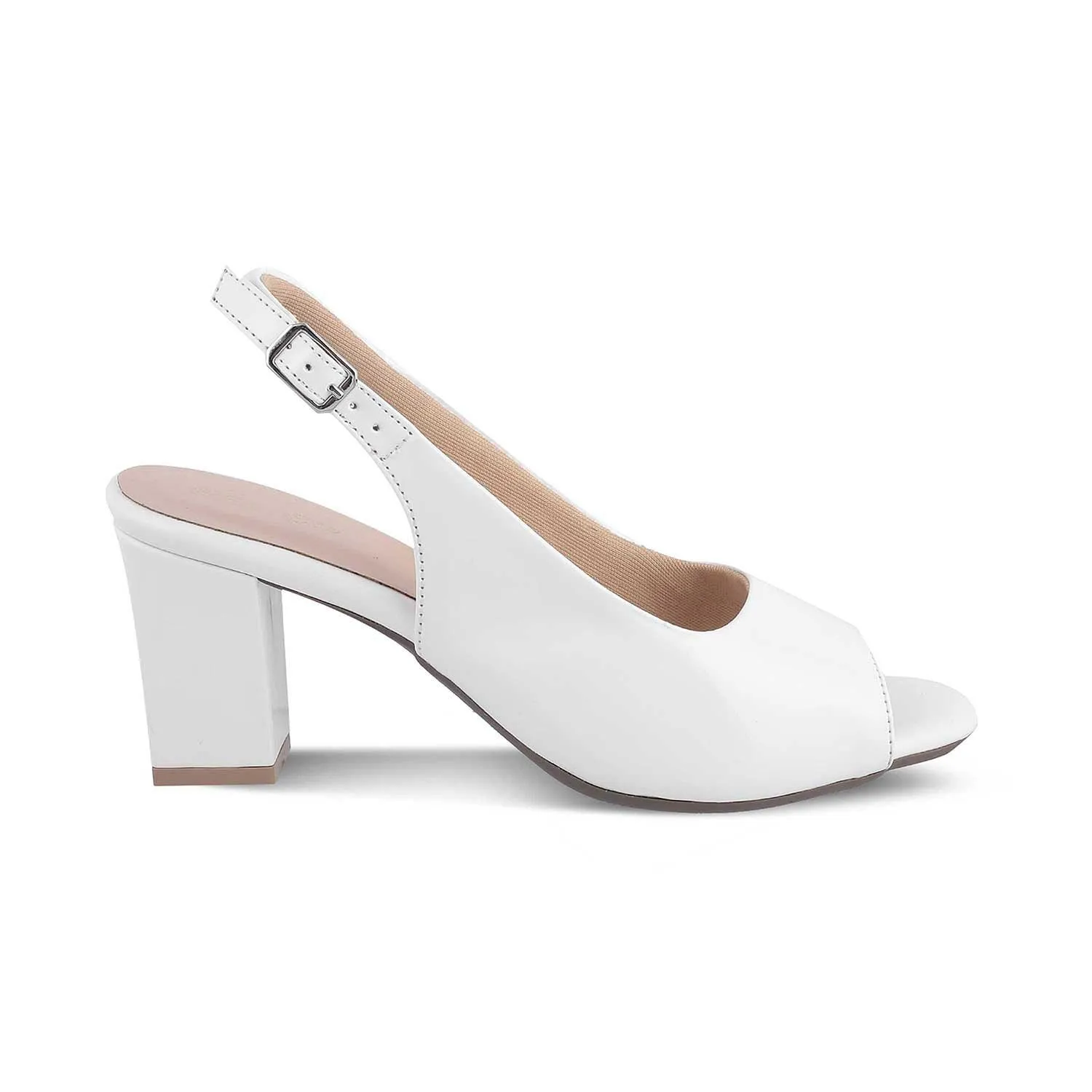 The Woo White Women's Dress Block Heel Sandals Tresmode