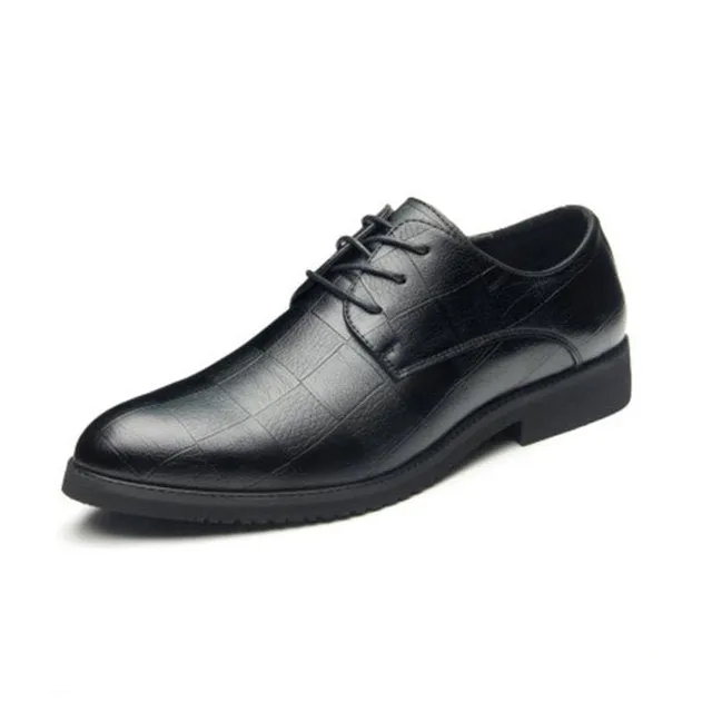 Thick-soled Laced Up Mens Shoes