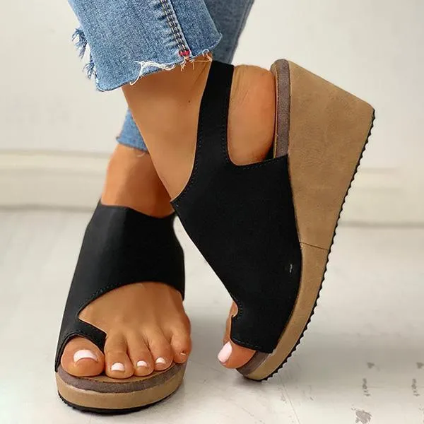 Toe Ring Cutout Slingback Sandals