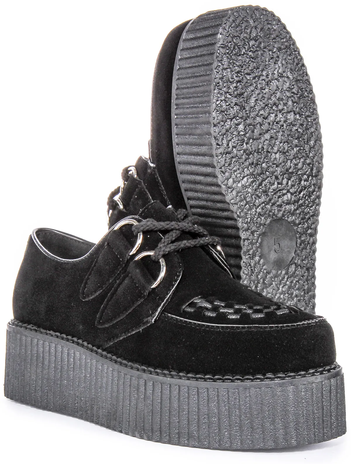 Womens Creeper Double In Black Mono For Women