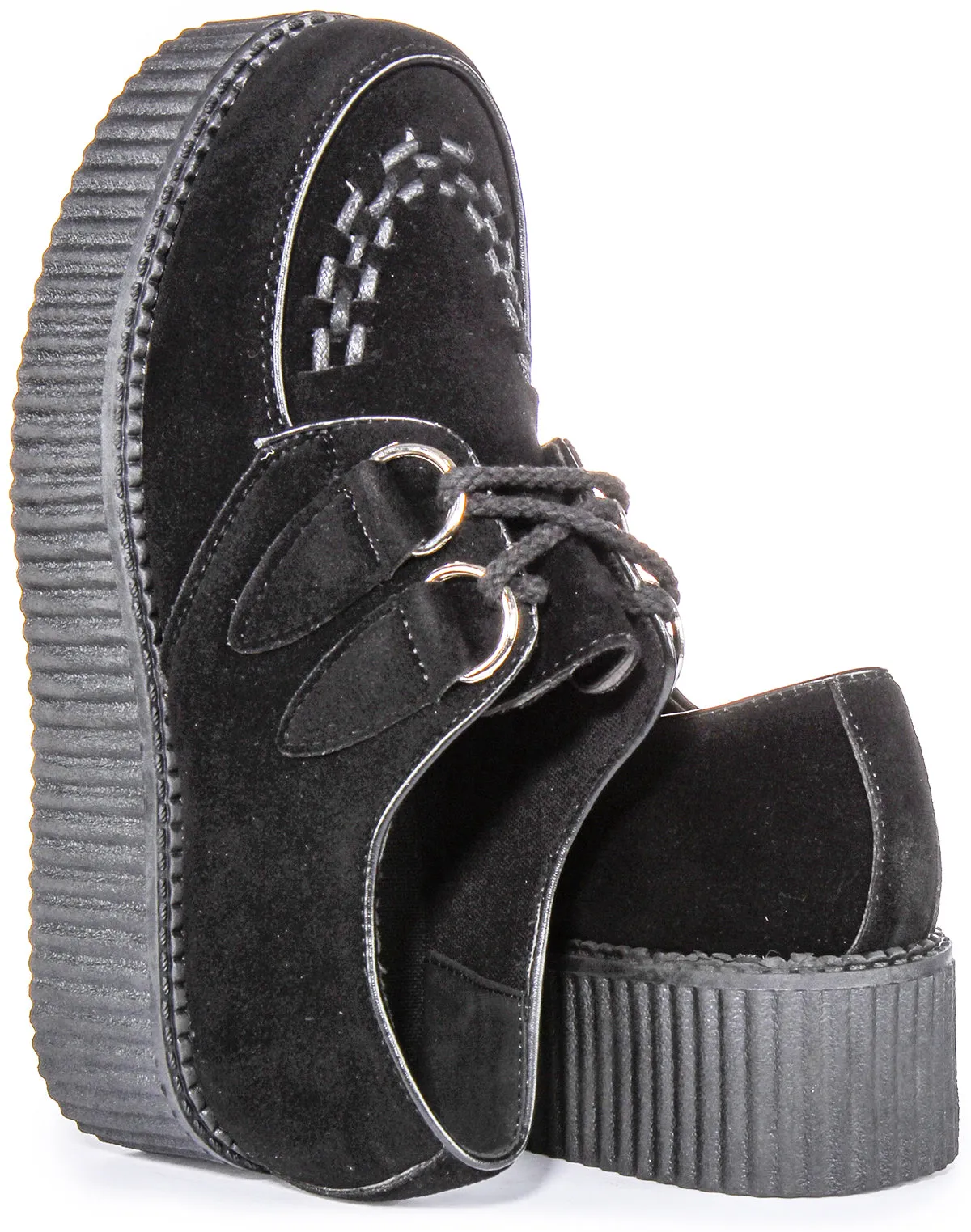 Womens Creeper Double In Black Mono For Women