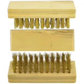 Wooden Block Brass Suede Brush